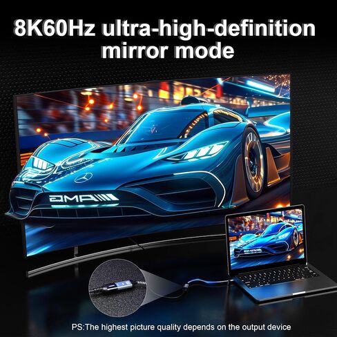 USB C to HDMI2.1 Adapter,Type c to hdmi Female cable, 8K@60Hz 4K@144Hz ,Thunderbolt 4/5 Compatible with MacBook Pro/Air, iPad Pro, iPhone 17 16, HDCP 2.3 & HDR10, 48Gbps ,XPS,Galaxy S22,Gaming Monitor in Kuwait