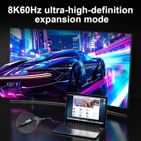 USB C to HDMI2.1 Adapter,Type c to hdmi Female cable, 8K@60Hz 4K@144Hz ,Thunderbolt 4/5 Compatible with MacBook Pro/Air, iPad Pro, iPhone 17 16, HDCP 2.3 & HDR10, 48Gbps ,XPS,Galaxy S22,Gaming Monitor in Kuwait