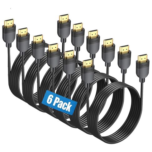 4K HDMI Cable 6FT 6-Pack, HDMI 2.0 Cord, 4K@60Hz, 2K 1080P@144Hz, 18Gbps in Kuwait