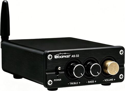 AS-33 Bluetooth Stereo Amplifier, 2 Channel Home Audio Component Amplifiers for Passive Speakers, Mini Class D Amp Audio Receiver Max 600W for Indoor, Outdoor, Garage, Ceiling, Bookshelf Speaker in Kuwait