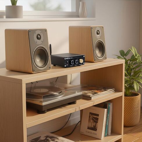 AS-33 Bluetooth Stereo Amplifier, 2 Channel Home Audio Component Amplifiers for Passive Speakers, Mini Class D Amp Audio Receiver Max 600W for Indoor, Outdoor, Garage, Ceiling, Bookshelf Speaker in Kuwait