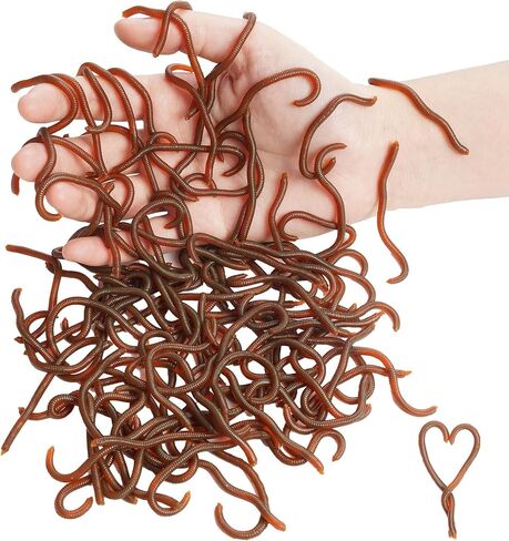 100Pcs Fake Worms Fishing Worms Soft Plastic Fishing Lures Bait Lifelike Fake Bloodworm for Freshwater Bass in Kuwait