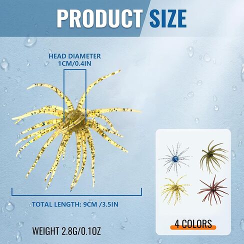 8Pcs Sea Urchin Dice Lures for Bass Drop Shot, Slow Sink in Saudi Arabia