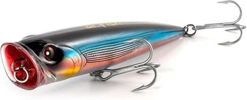 Dr.Fish Popper Saltwater Fishing Lures, 4/5.5 Inches GT Popper VMC Treble Hooks Surf Fishing Lures for Bass Striper Pike Salmon Offshore in Kuwait