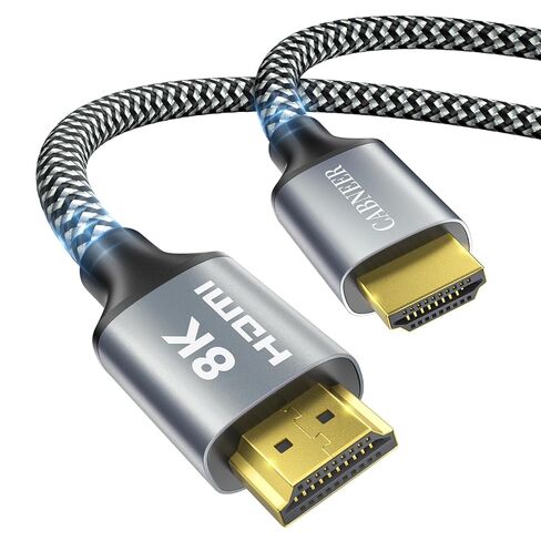 8K HDMI Cable 10 ft 2Pack, 48Gbps High Speed HDMI 2.1 Cable, Braided HDMI Cable 2.1 8K 60Hz 4K 120Hz Support for HDR eARC HDCP 2.2/2.3, HDMI Cord Compatible with HDTV, Laptop, Monitor, PC in Kuwait
