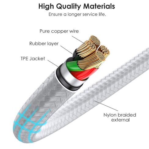 Multi Charging Cable, 10ft 2Pack Multi Phone Charger Cable Braided 3 in 1 in Kuwait