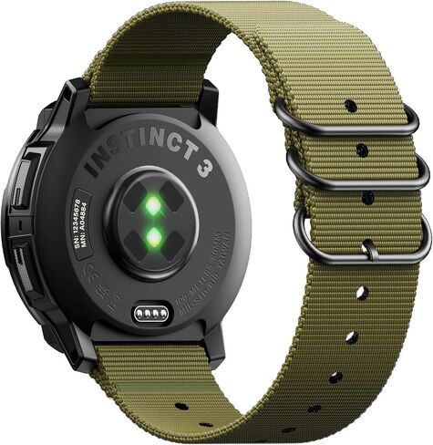 ANCOOL Rugged Nylon Watch Band Compatible with Garmin Instinct 2S/2S Solar, 20mm Adjustable Breathable Nylon Watch Band for Instinct E 40mm in Kuwait