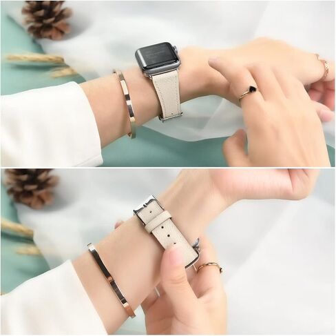 HANDODO Italian Genuine Leather Band Women for Apple Watch Series 11 10 9 8 7 6 5 4 3 2 1 SE SE2 Ultra 2/3, SGS Certified Dressy Bracelet Cute Strap for iWatch 42mm 44mm 45mm 46mm 49mm in Kuwait