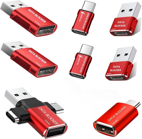 BUISAMG Data Blocker, USB C Data Blocker Protection from Illegal Downloading, for iphone17 and Any Phone Charging, Refuse Hacking, Only Safe Charging.8-pcs Set in Kuwait