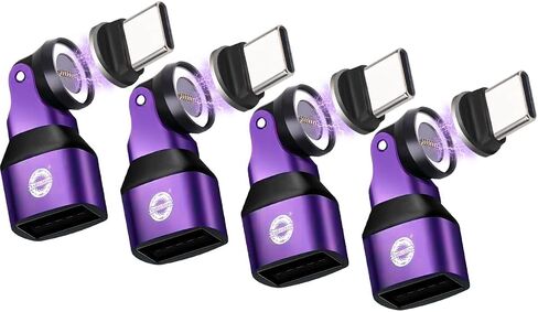 Magnetic USB A to USB C Adapter, 9-Pin 540° Rotation Swivel Right Angle in Kuwait
