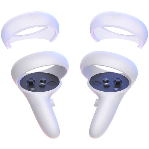 Silicone Controller Cover Compatible with Oculus Meta Quest 2 Controller, Soft Silicone Grips Cover, Anti-Bumping Silicone Ring Cover with Protection，1Pair / White in Kuwait
