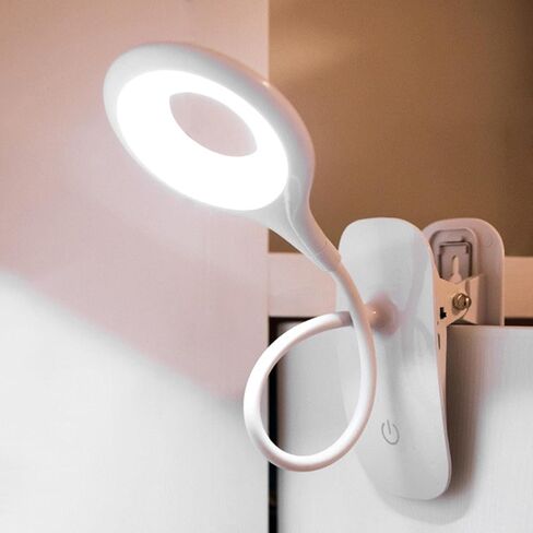 LED Reading Light with Clip - USB Rechargeable S, 20 Flexible Neck Lamp, Clamp Desk Lamps for Bed Headboard in Kuwait