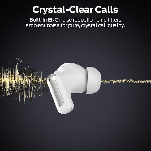 Oraolo N-Lite 217 Wireless Earbuds, Immersive Stereo Sound, Bluetooth 6.0 in-Ear Headphones, Built-in Smart Noise Cancelling Mic for Clear Calls, Comfortable Fit, 32H Playtime, IPX5 Waterproof, White in Kuwait