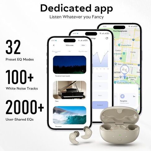 OHAYO Sleep A10 Sleep Earbuds Bluetooth 6.0 Noise Cancelling Headphones for Side Sleepers No Touch Control Tiny Sleeping Ear Buds for Snoring Partner Travel 5mm Dynamic Driver Beige in Kuwait