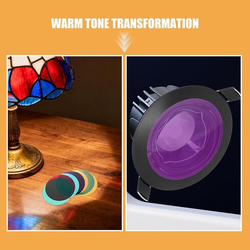 Vaguelly 40pcs Reusable 74mm round Color Correction Gel Discs for Ceiling Spotlights and Track Lights, High Transmittance Pet Film Ambient Lighting Tint Circles for Studios and Bedrooms in Saudi Arabia