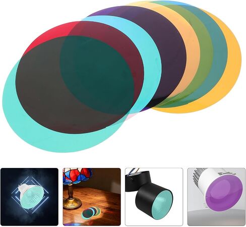Vaguelly 40pcs Reusable 74mm round Color Correction Gel Discs for Ceiling Spotlights and Track Lights, High Transmittance Pet Film Ambient Lighting Tint Circles for Studios and Bedrooms in Saudi Arabia
