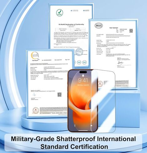 QHOHQ [1-Second Auto-Install] 3 Pack Screen Protector for iPhone 17 Pro Max [6.9 Inch] + 1 Set Camera Lens Protector, 9H+ Shatterproof Tempered Glass, [12FT Military Grade Protection], Case Friendly in Kuwait