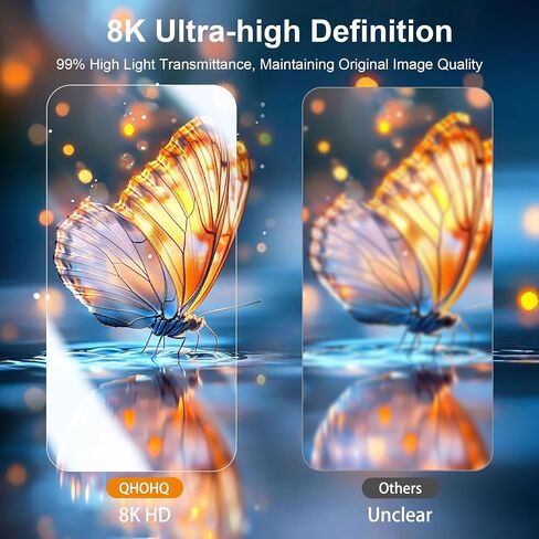 QHOHQ [1-Second Auto-Install] 3 Pack Screen Protector for iPhone 17 Pro Max [6.9 Inch] + 1 Set Camera Lens Protector, 9H+ Shatterproof Tempered Glass, [12FT Military Grade Protection], Case Friendly in Kuwait