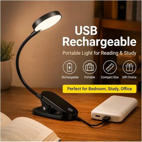 Rechargeable Clip Reading Light USB LED in Saudi Arabia