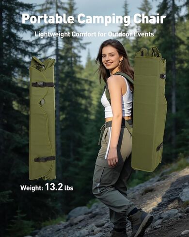 AKSOUL Folding Camping Chair with Shade: Canopy Camp Chairs with Umbrella for Adults,Portable Beach Chairs with Cup Holder, Side Pocket for Lawn, Sports, Tailgates, Fishing - Support 330 LBS,Green in Kuwait