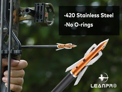 Hunting Broadheads 6PK 100 Grains 420 Stainless Steel 3 Blades Mechanical Hunting Arrow Tips Archery Arrowhead for Crossbow and Compound Bow Hunting 2" Cutting Diameter in Kuwait