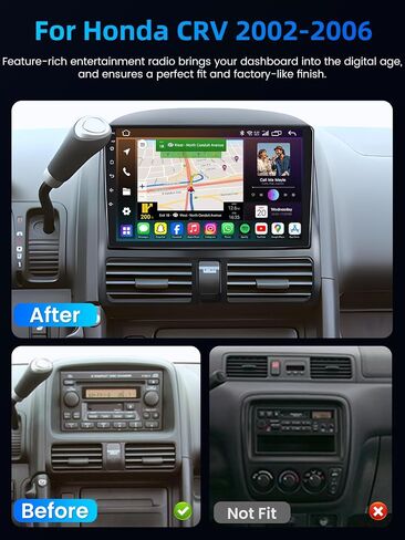 8 Core Car Radio for Honda CRV 2002-2006: 1280 * 800 HD Touchscreen Android 13 Car Stereo Upgrade Wireless Carplay & Android Auto DSP GPS Navigation 5G WiFi Backup Camera Bluetooth FM in Saudi Arabia