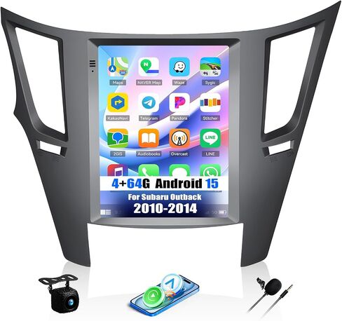 4G+64G Car Stereo for Subaru Outback Legacy 2010-2014 9.7 inch Android 15 Wireless CarPlay & Android Auto with Bluetooth/FM/RDS/WiFi/GPS Navigation/SWC+AHD Backup Camera MIC in Kuwait