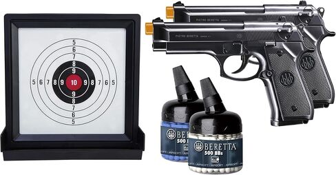 Beretta 92 FS 6mm BB Pistol Airsoft Gun, Game Ready Kit (2 Guns, Target and BBs) in Kuwait