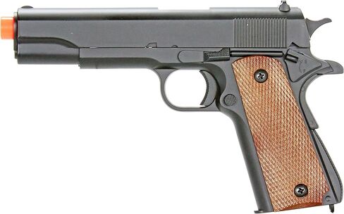 BBTac 1911 Airsoft Spring Pistol Airsoft Gun M21 High FPS with Working Hammer and Safety Grip Wood Color in Saudi Arabia