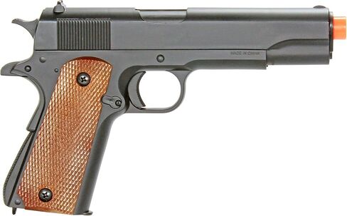 BBTac 1911 Airsoft Spring Pistol Airsoft Gun M21 High FPS with Working Hammer and Safety Grip Wood Color in Saudi Arabia