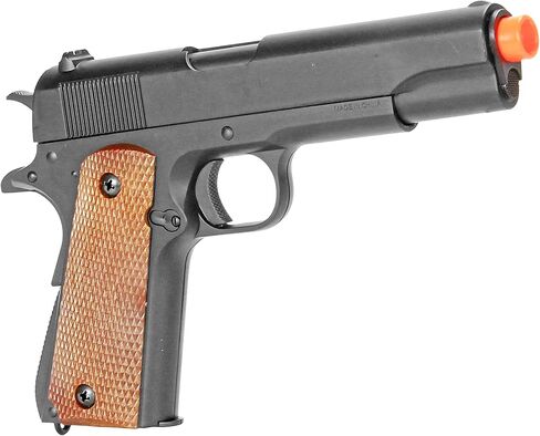 BBTac 1911 Airsoft Spring Pistol Airsoft Gun M21 High FPS with Working Hammer and Safety Grip Wood Color in Saudi Arabia