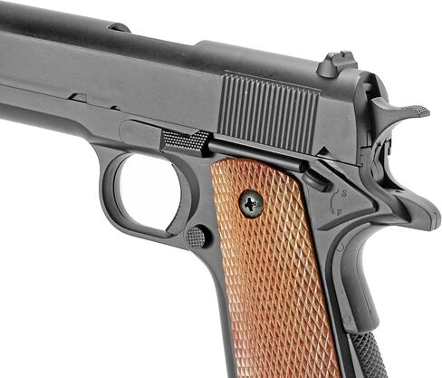 BBTac 1911 Airsoft Spring Pistol Airsoft Gun M21 High FPS with Working Hammer and Safety Grip Wood Color in Saudi Arabia