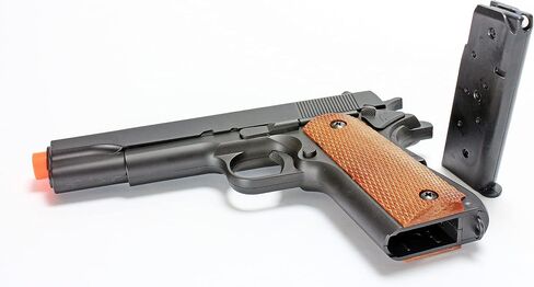 BBTac 1911 Airsoft Spring Pistol Airsoft Gun M21 High FPS with Working Hammer and Safety Grip Wood Color in Saudi Arabia