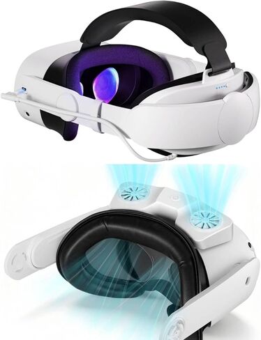 10000mAh Head Strap with Battery Compatible with Quest 3/3S, Face Cover Pad with Cooling Fan for Quest 3 in Kuwait