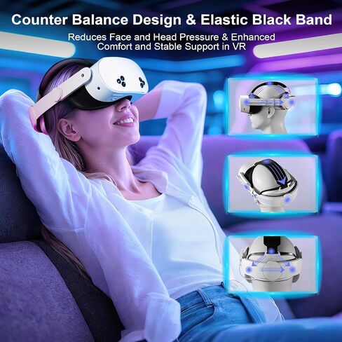 10000mAh Head Strap with Battery Compatible with Quest 3/3S, Face Cover Pad with Cooling Fan for Quest 3 in Kuwait