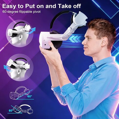 10000mAh Head Strap with Battery Compatible with Quest 3/3S, Face Cover Pad with Cooling Fan for Quest 3 in Kuwait