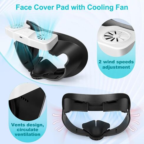 10000mAh Head Strap with Battery Compatible with Quest 3/3S, Face Cover Pad with Cooling Fan for Quest 3 in Kuwait