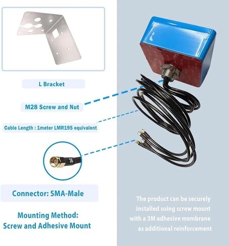 Maswell 4X4 MIMO 5G Antenna, Omni BroadBand 700-6000MHz, 4G, LTE, 5GA, 5G NR, WiFi 6, Bluetooth, 3dBi External Antenna for IoT M2M, NOT for Boosting (Complete Kit) in Kuwait