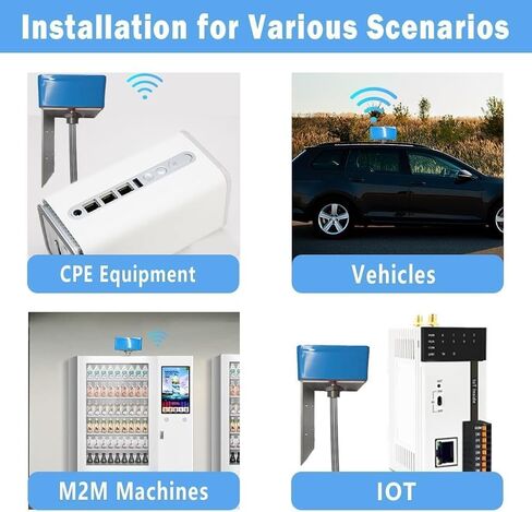 Maswell 4X4 MIMO 5G Antenna, Omni BroadBand 700-6000MHz, 4G, LTE, 5GA, 5G NR, WiFi 6, Bluetooth, 3dBi External Antenna for IoT M2M, NOT for Boosting (Complete Kit) in Kuwait