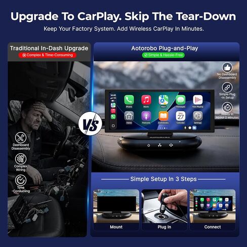 شاشة CarPlay لاسلكية مقاس 10.25 بوصة مزودة بجهاز تنقية الهواء وGoogle Play وGemini AI in Kuwait