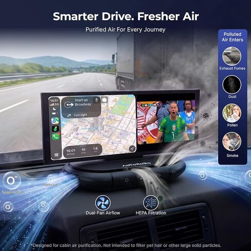 شاشة CarPlay لاسلكية مقاس 10.25 بوصة مزودة بجهاز تنقية الهواء وGoogle Play وGemini AI in Kuwait