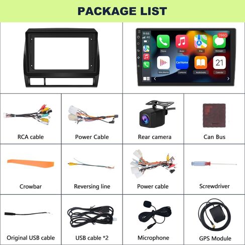 Car Radio for Toyota Tacoma 2005-2015, Radio Upgrade with 10.1 Inch Touchscreen, Android, Carplay, DSP, Bluetooth 5.0, GPS, FM, AM, 2G RAM, 64G ROM in Kuwait