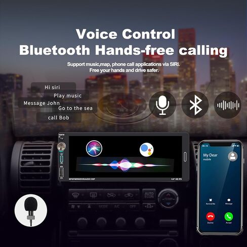 Single Din Car Touchscreen(6.9") Radio with Wireless Apple CarPlay in Saudi Arabia
