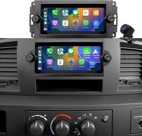 Radio Upgrade for Dodge Ram 1500/2500/3500 2006-2008, Jeep Compass Patriot 2007-2008, Grand Cherokee 2005-2007, Chrysler 300/300c 2005-2007, Wireless CarPlay Android 6.86" Stereo Back Camera WiFi GPS in Kuwait