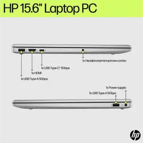 HP 15.6" Business Laptop Computer with AI Copilot, Intel 10-Core i5-1334U Processor, 16GB RAM 768GB Storage (256GB SSD+512GB External Docking Set), Win 11 Pro, FP Reader, Backlit Keyboard, Silver in Kuwait