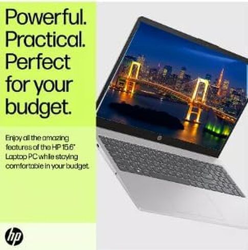 HP 15.6" Business Laptop Computer with AI Copilot, Intel 10-Core i5-1334U Processor, 16GB RAM 768GB Storage (256GB SSD+512GB External Docking Set), Win 11 Pro, FP Reader, Backlit Keyboard, Silver in Kuwait