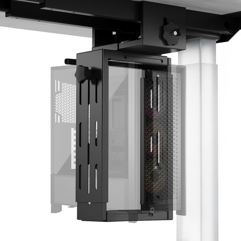 Under Desk PC Mount, No Drill Adjustable Computer Mount for Standing Desk in Kuwait