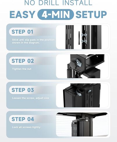 Under Desk PC Mount, No Drill Adjustable Computer Mount for Standing Desk in Kuwait