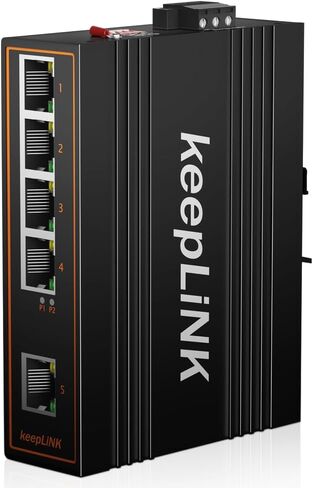 5 Port Gigabit Industrial PoE Switch Unmanaged, 125W Ethernet Din Rail Switch, IP40 Operating Temperature Range of -30° – 75°C (-22° – 167°F) in Kuwait