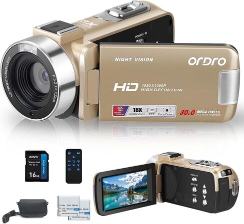 ORDRO 4K Video Camera Camcorder with 12X Telephoto Zoom Lens in Kuwait